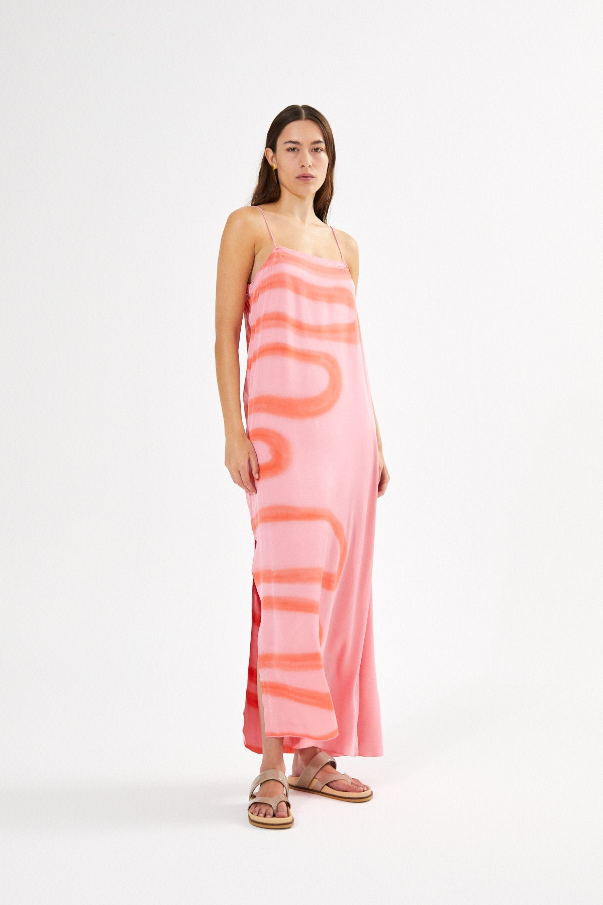 Laurette - Fluid camisole dress I Flamingo combo