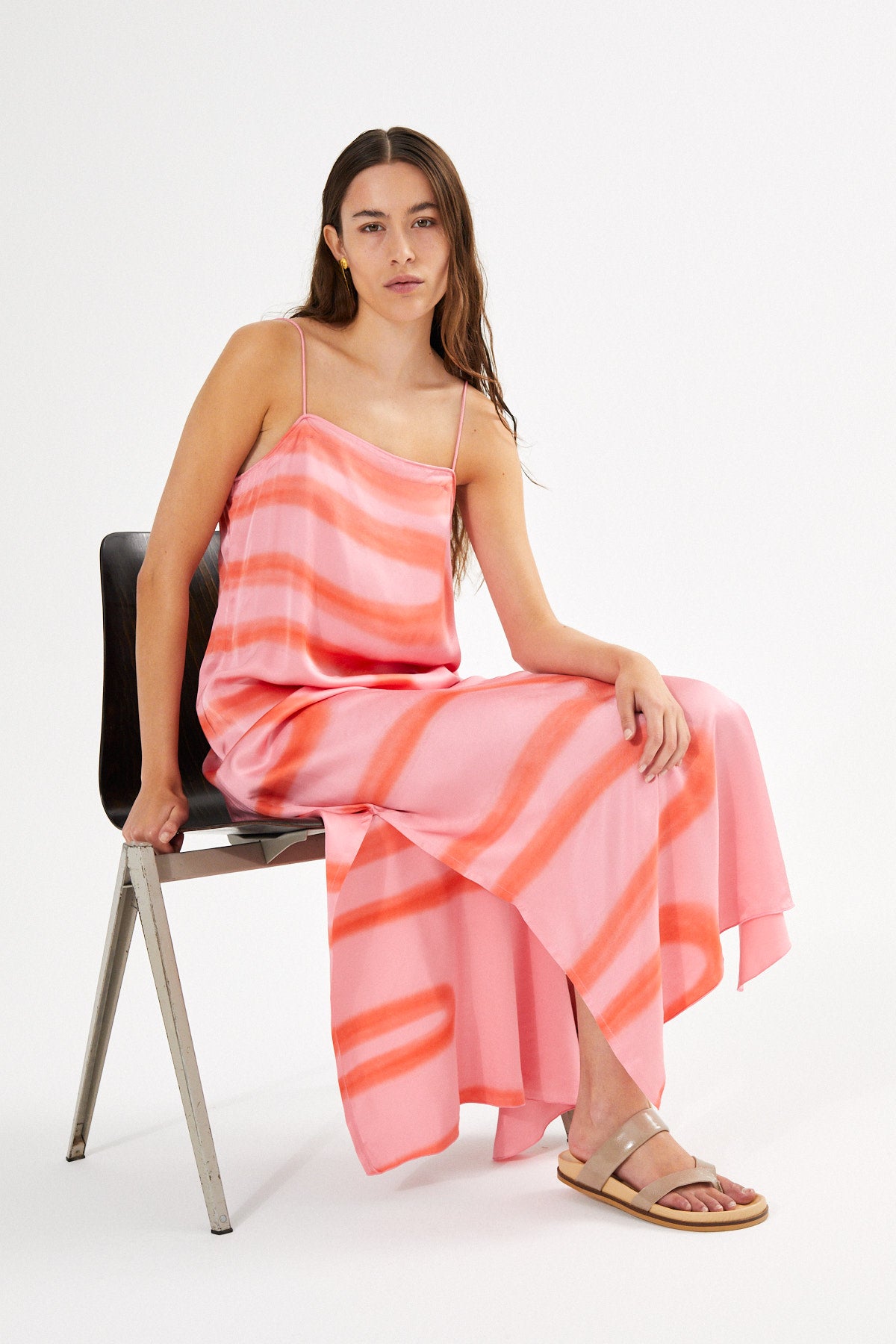 Laurette - Fluid camisole dress I Aloe vera combo