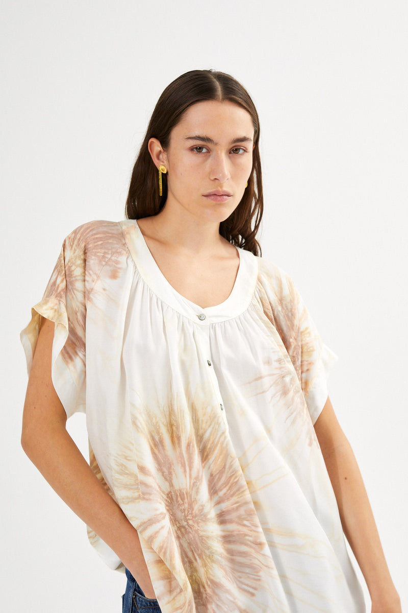 Jolin - Cartwheel blouse I Ocean combo