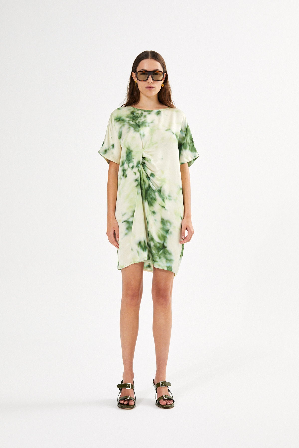 Inaz - Fusion draped pick up dress I Emerald combo