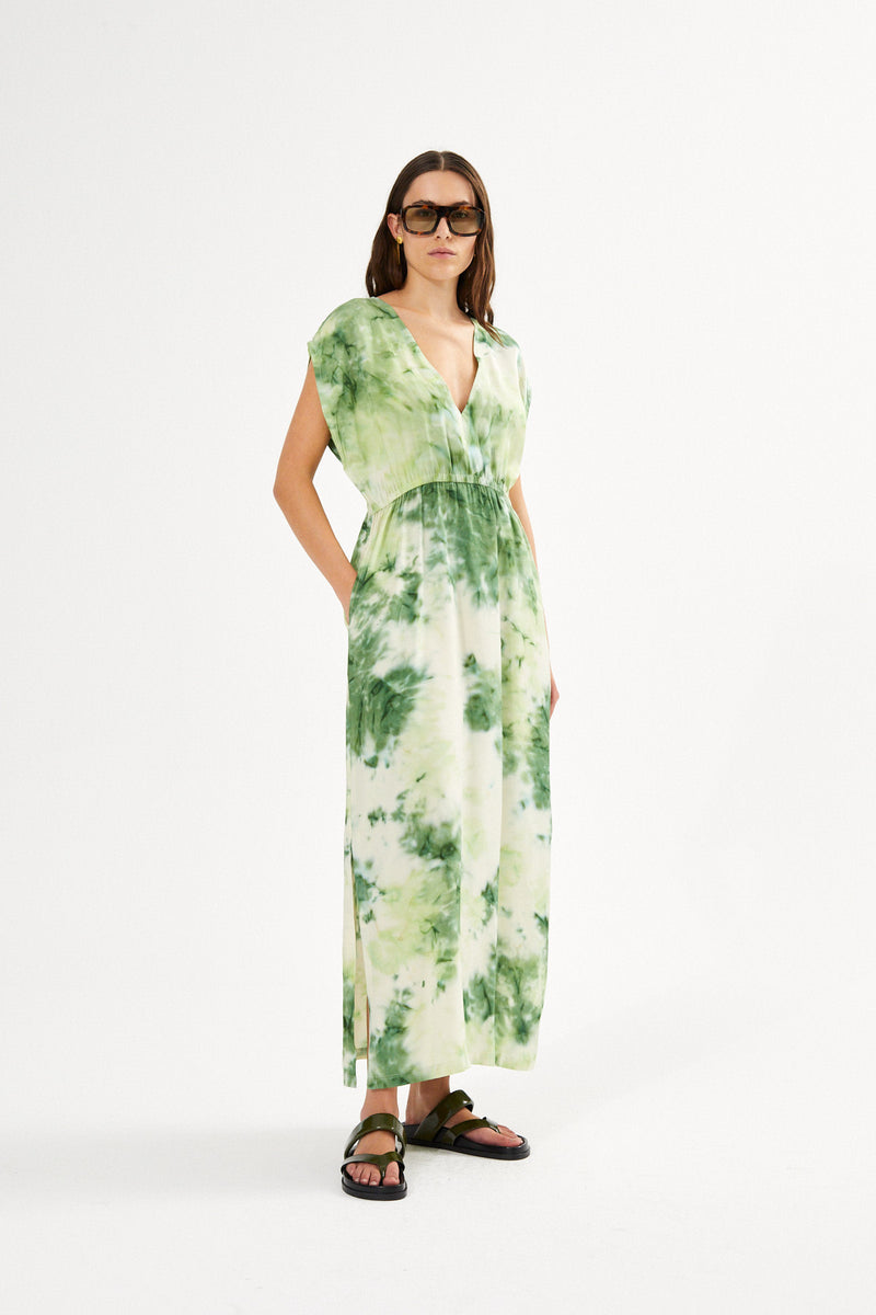 Indi - Fusion elastic waist dress I Ametrine combo