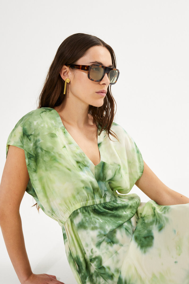 Indi - Fusion elastic waist dress I Ametrine combo
