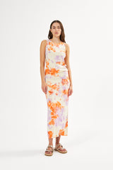 Niara - Fusion long tank dress I Lemon combo