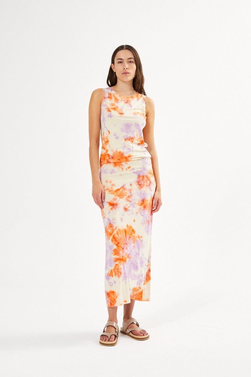 Niara - Fusion long tank dress I Lemon combo