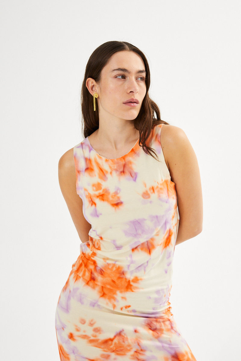 Niara - Fusion long tank dress I Lemon combo