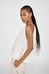 Hoda - Cotton halter top I White