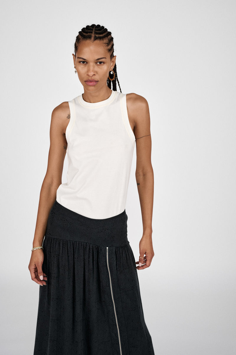 Gusta - Cluster jacquard zip skirt I Black
