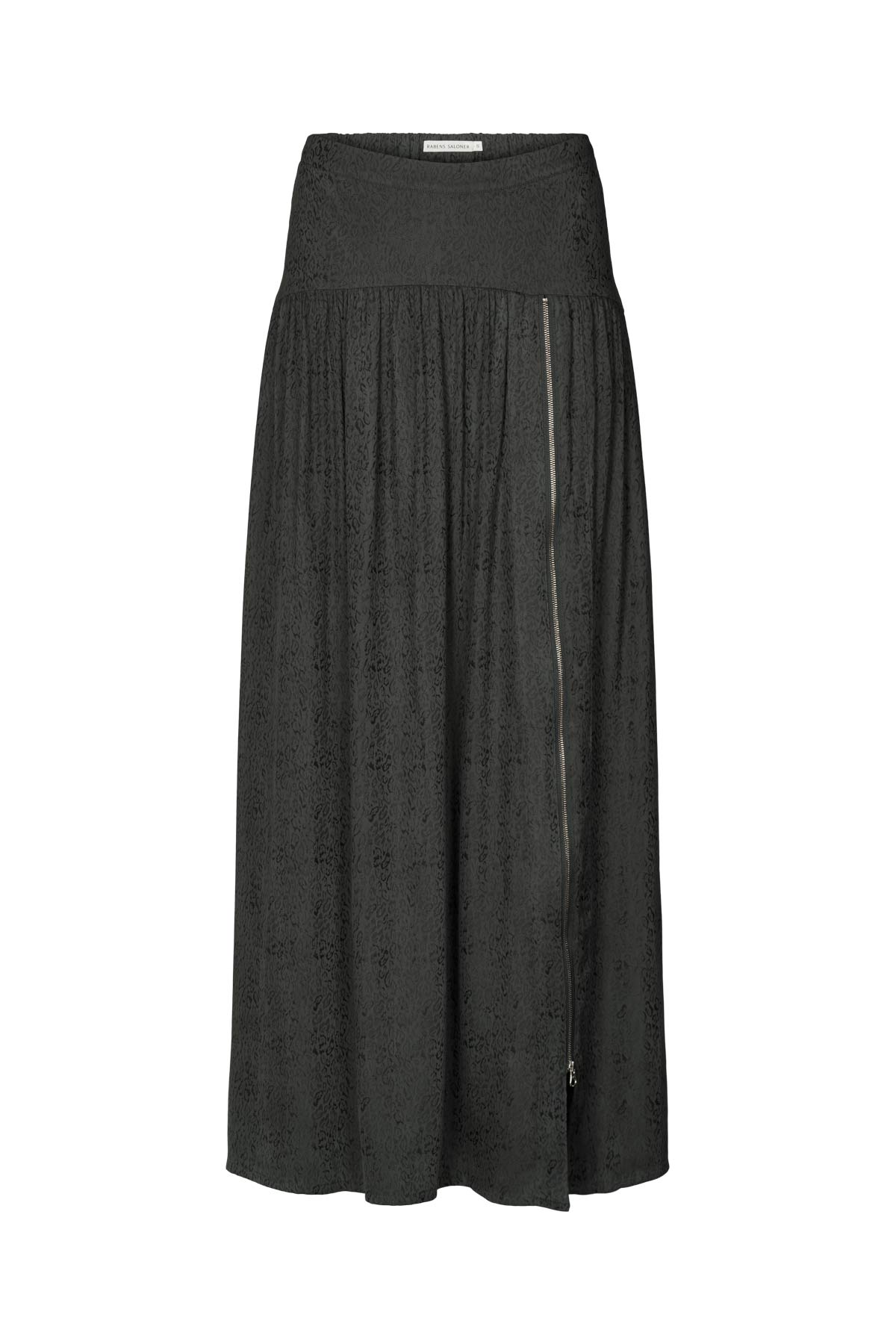 Gusta - Cluster jacquard zip skirt I Black