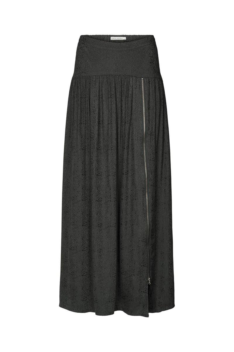 Gusta - Cluster jacquard zip skirt I Black