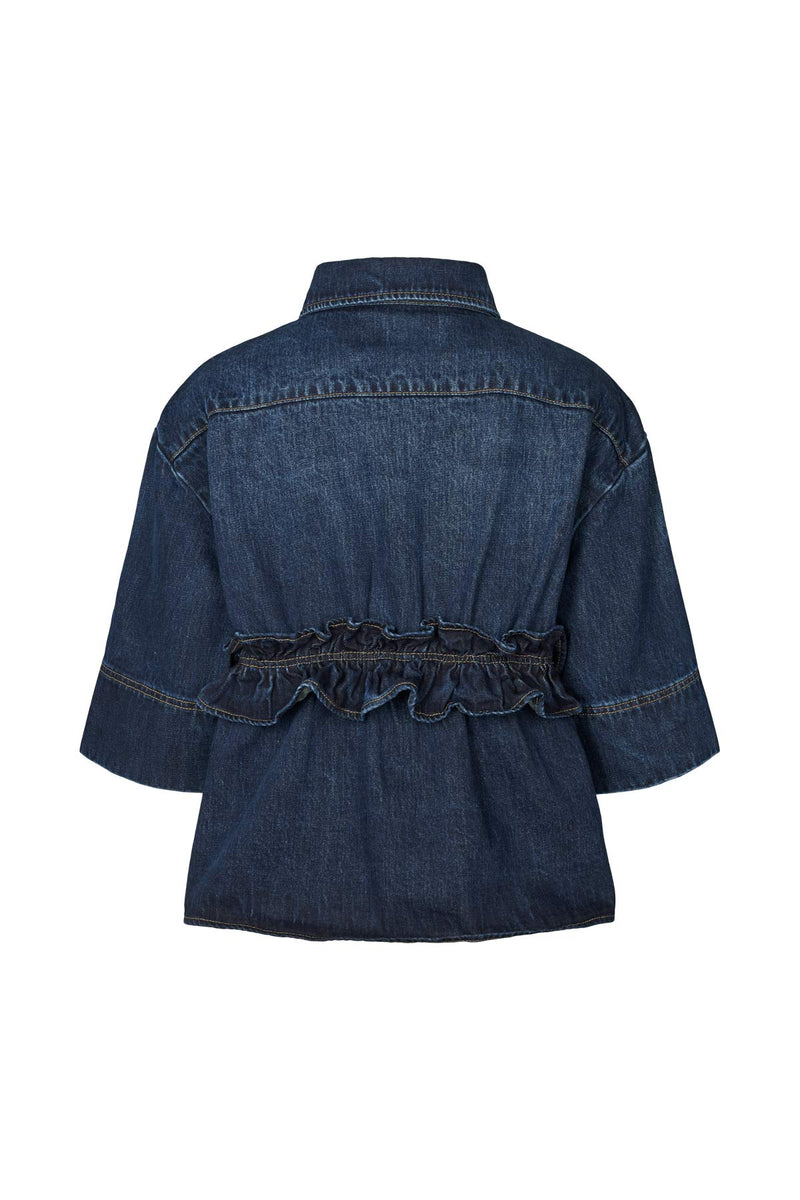 Paige - Denim shirt jacket I Dark washed indigo