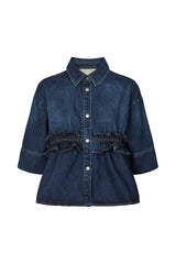 Paige - Denim shirt jacket I Dark washed indigo