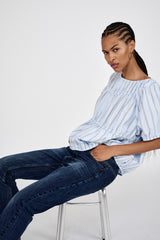 Fine - Denim cropped pants I Dark washed indigo