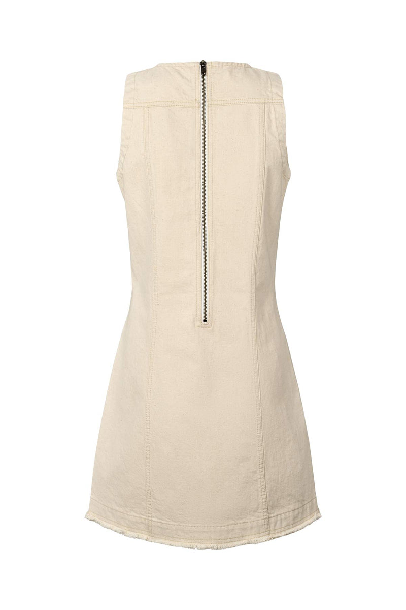 Lizl - Denim ecru dress I Ecru