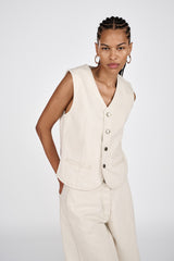 Banu - Denim ecru vest I Ecru