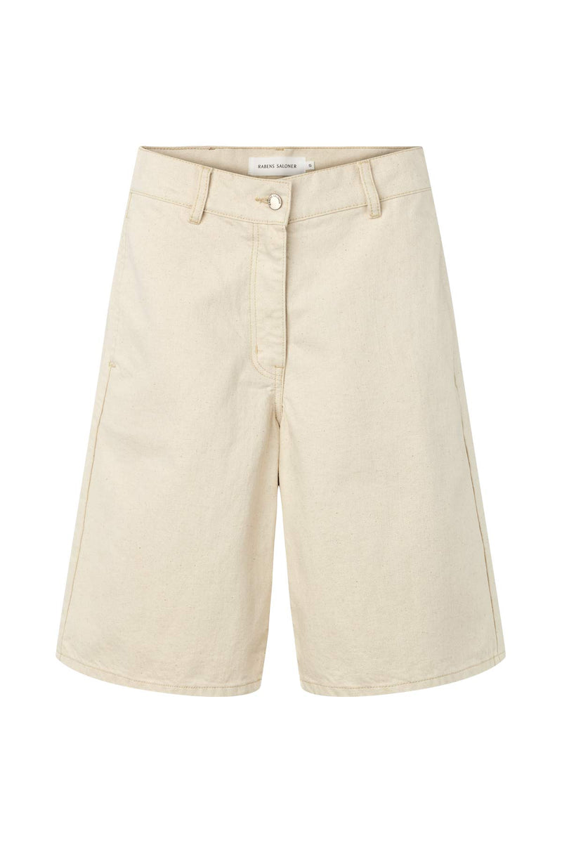 Raha - Denim ecru wide shorts I Ecru
