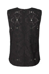 Piper - Supersize anglaise tank top I Caviar Black