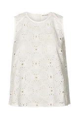 Piper - Supersize anglaise tank top I White swan