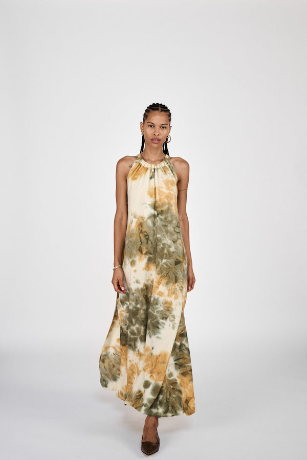 Hope - Abstract halter dress I Forest combo
