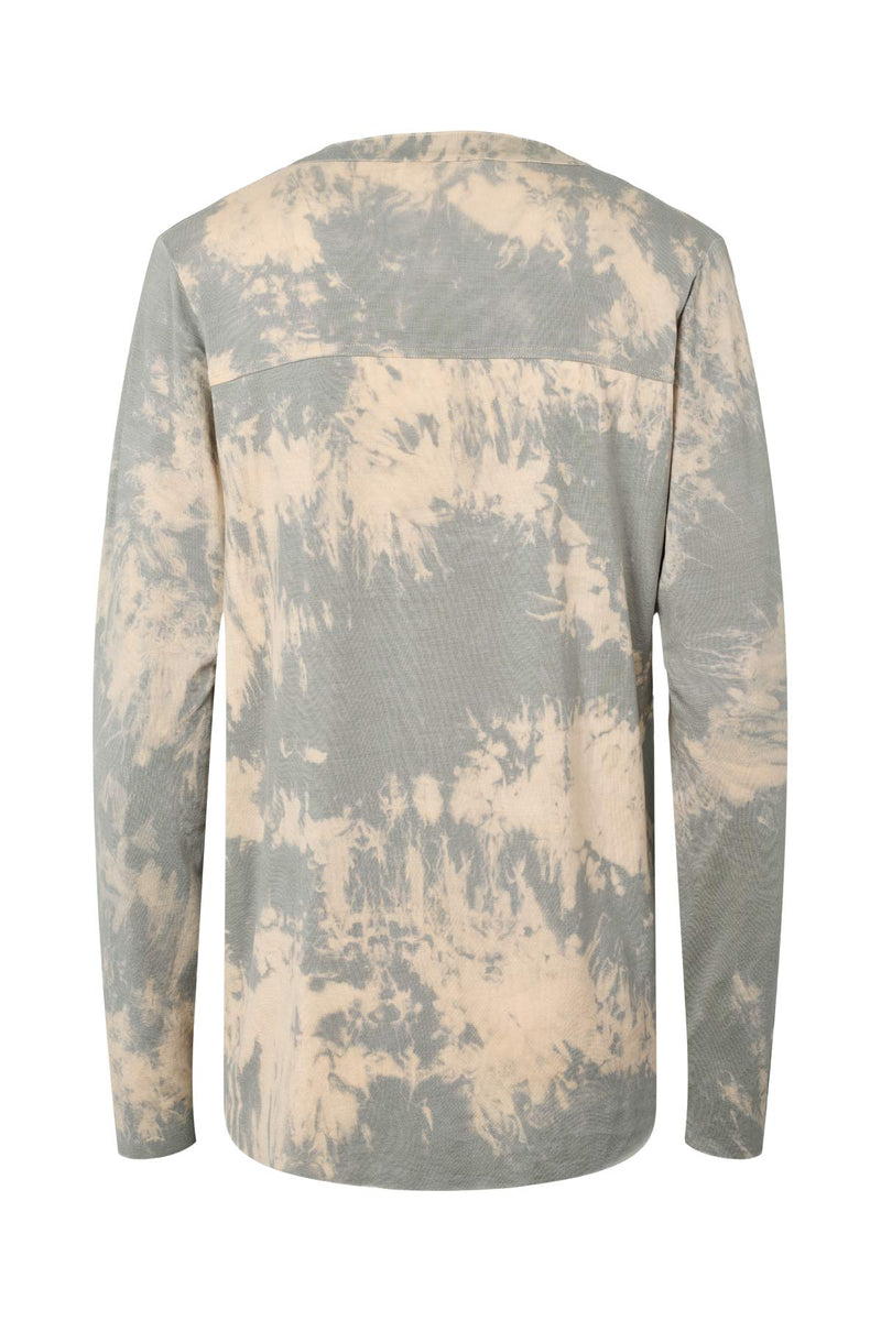 Matie - Misty placket long sleeve top I Aluminium combo
