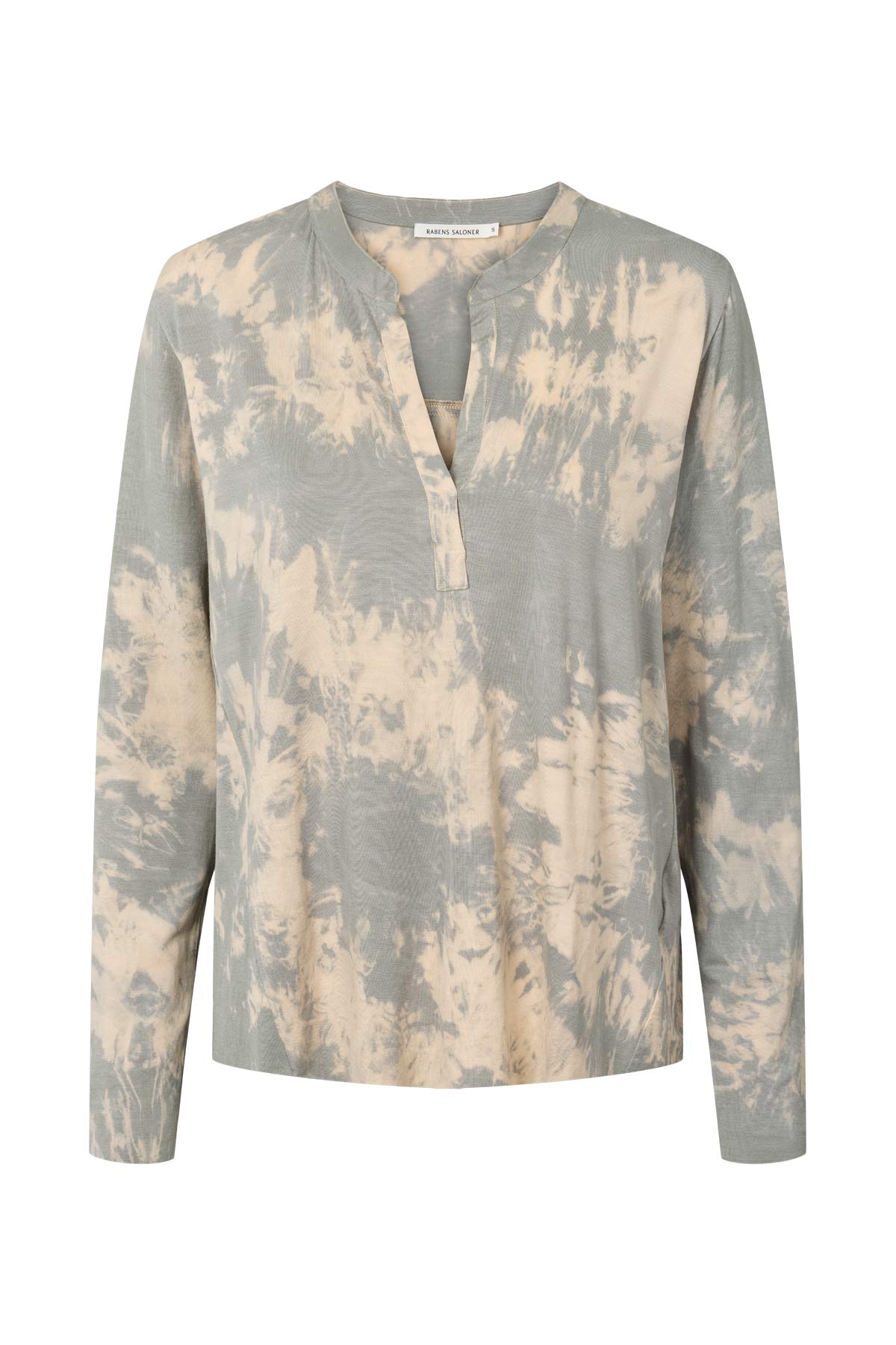 Matie - Misty placket long sleeve top I Aluminium combo