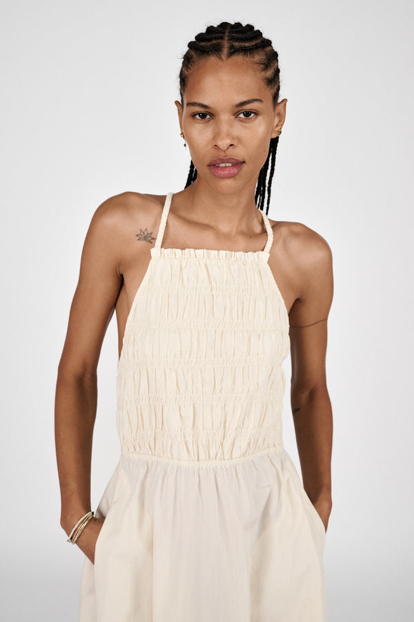 Cylle - Poplin elastic dress I Champagne
