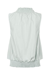 Fiola - Poplin heavy shirring top I Sky blue