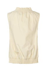 Fiola - Poplin heavy shirring top I Champagne