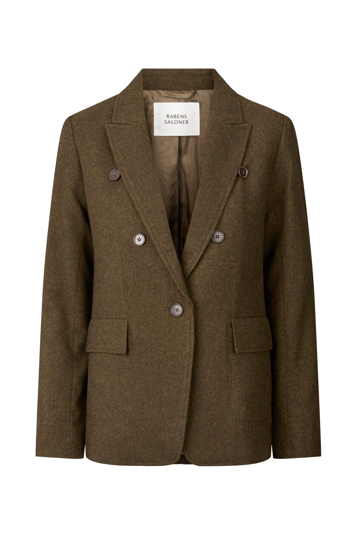 Akalie - Mini herringbone blazer I Dark brown