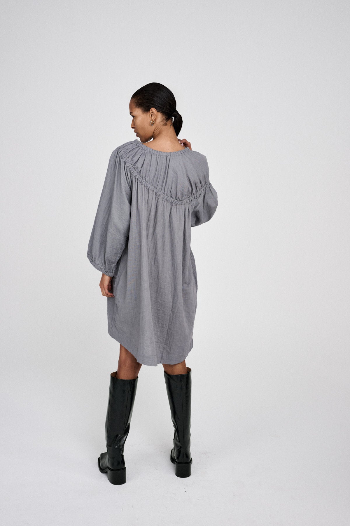 Mae - Cotton dbl elasticated dress I Black