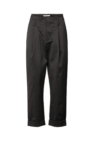 Raina - Cotton fusion pleat pants I Pirate black