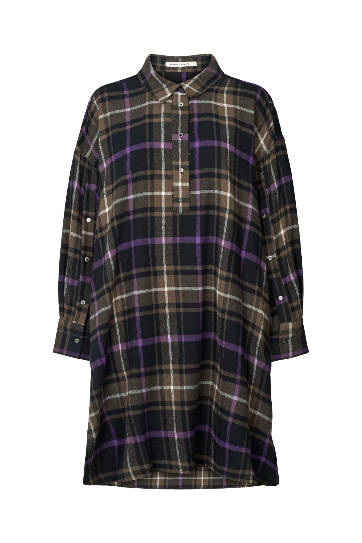 Hardis - Giant check kaftan I Purple check combo