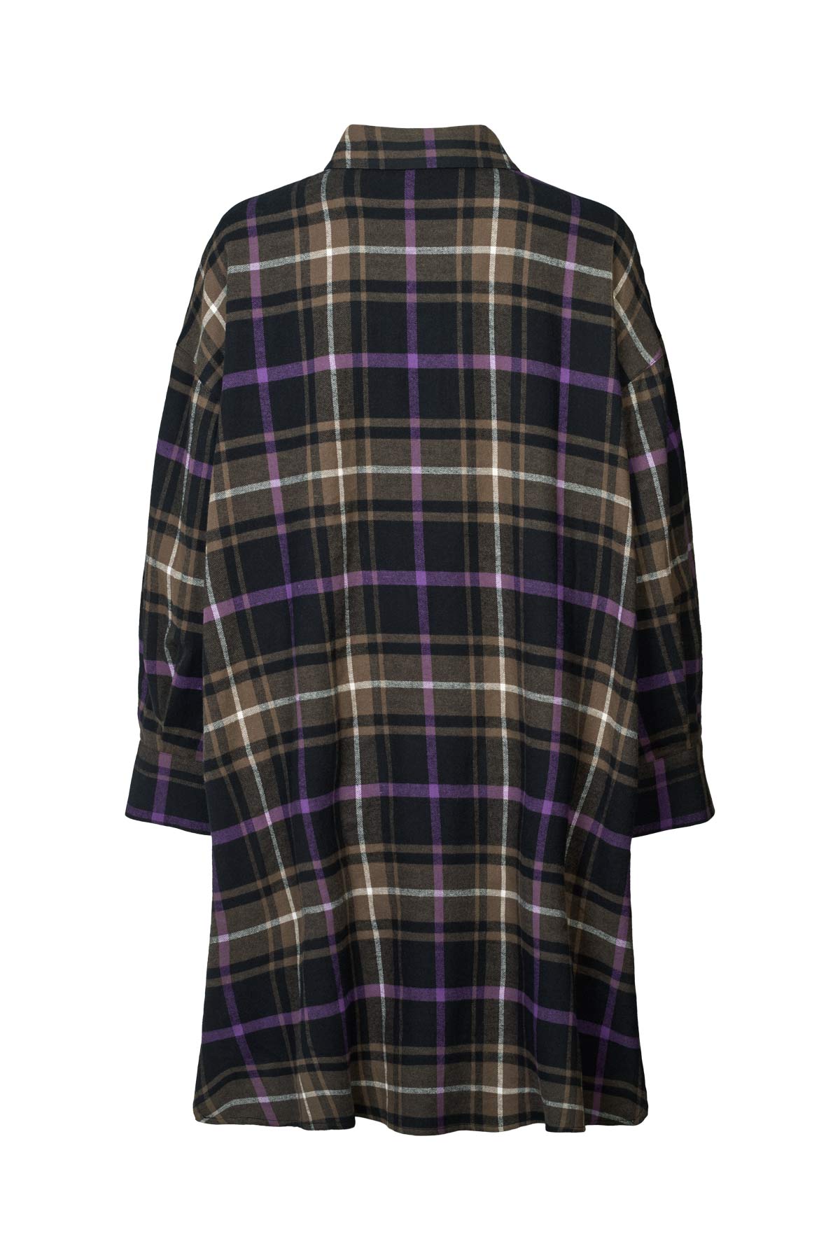 Hardis - Giant check kaftan I Purple check combo