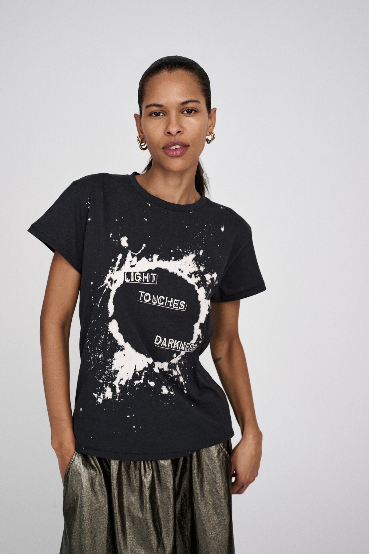 Ambla - Eclipsed print t-shirt I Faded black