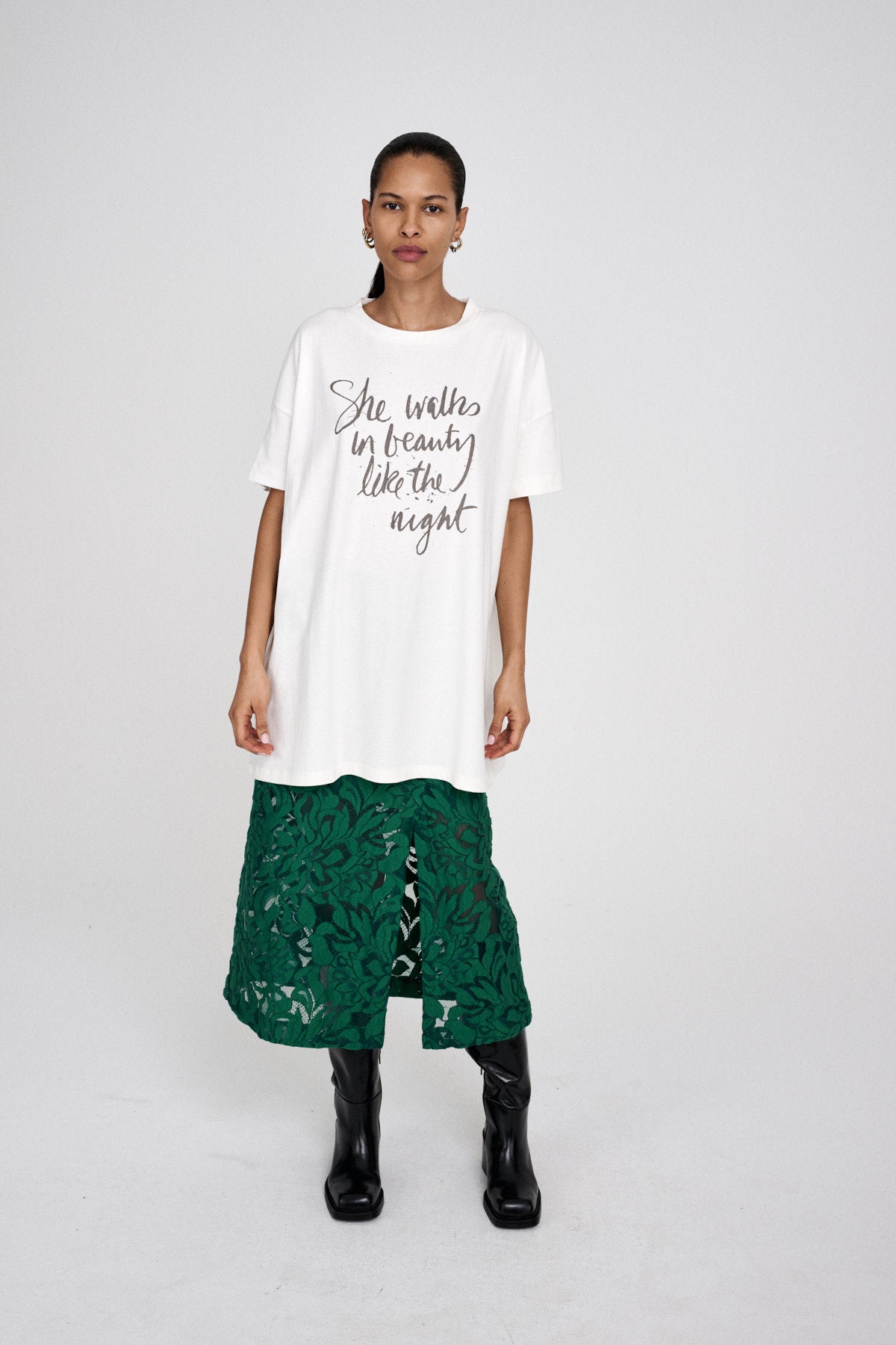 Dee - Poet oversize t-shirt I Chalk