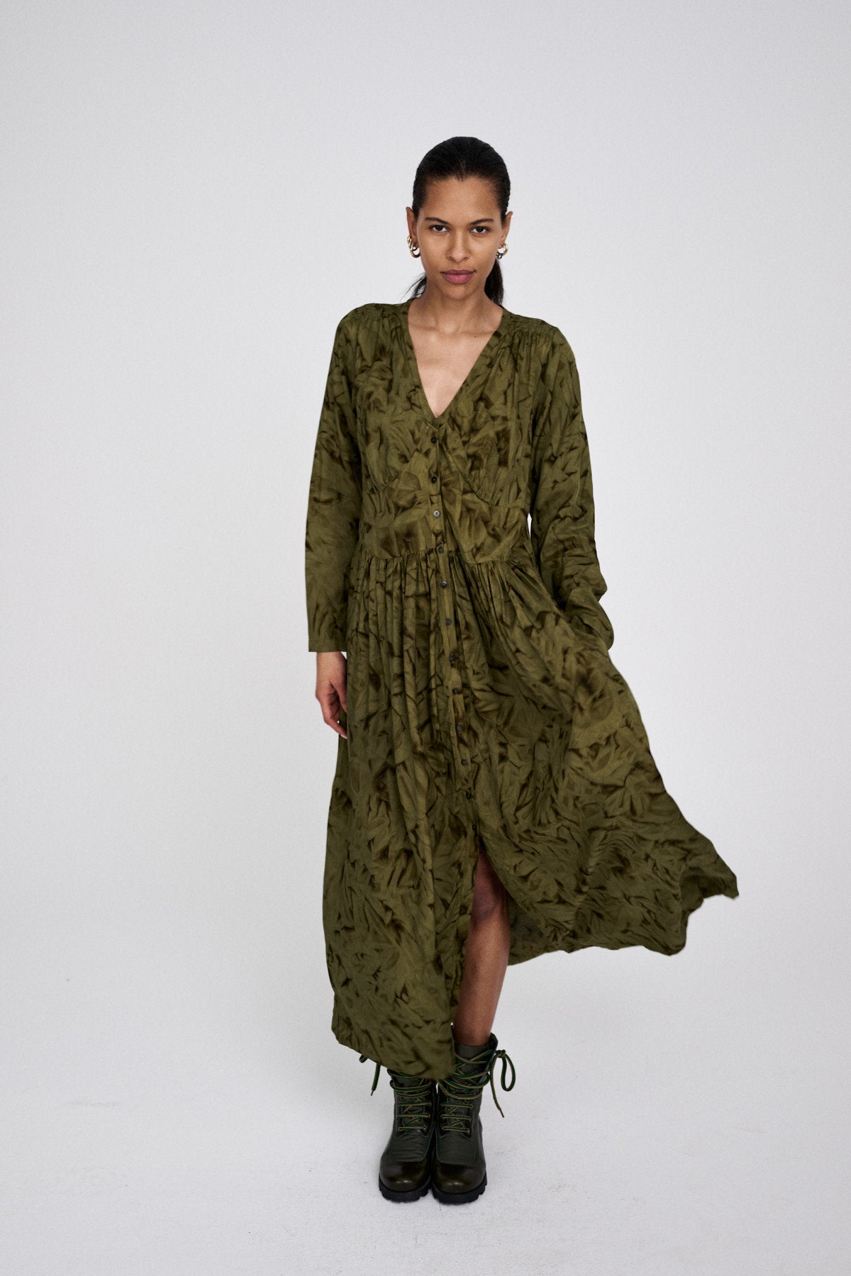 Athena - Crystal vintage dress I Fern green combo