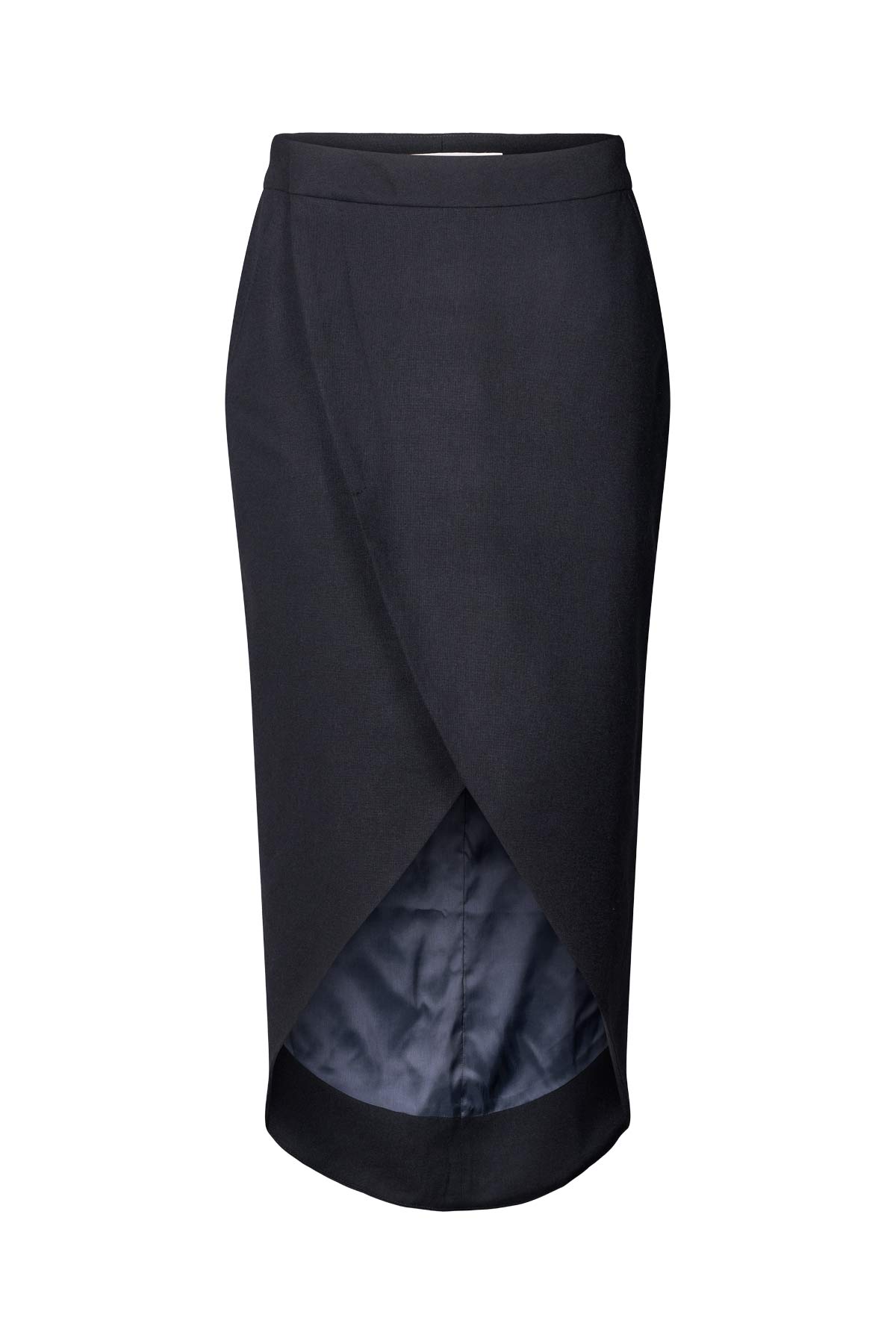 Varda - Drapy tailoring wrap skirt I Midnight