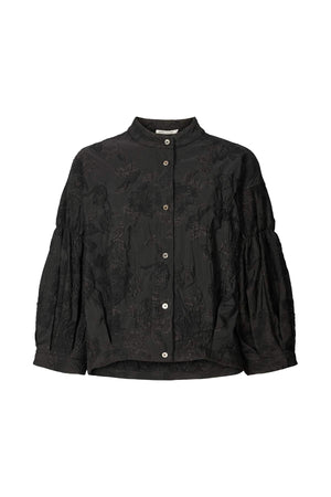 Candie - Clipped jacquard shirt jacket I Pirate black