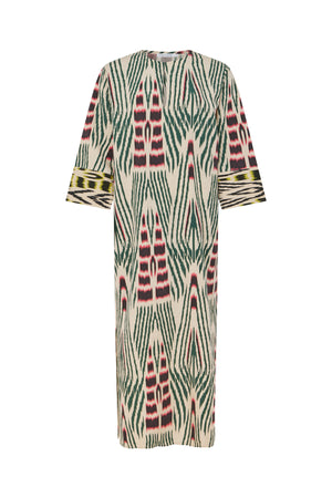 Karimalou - Ikat combo kaftan I Forest pink sand & citrus combo