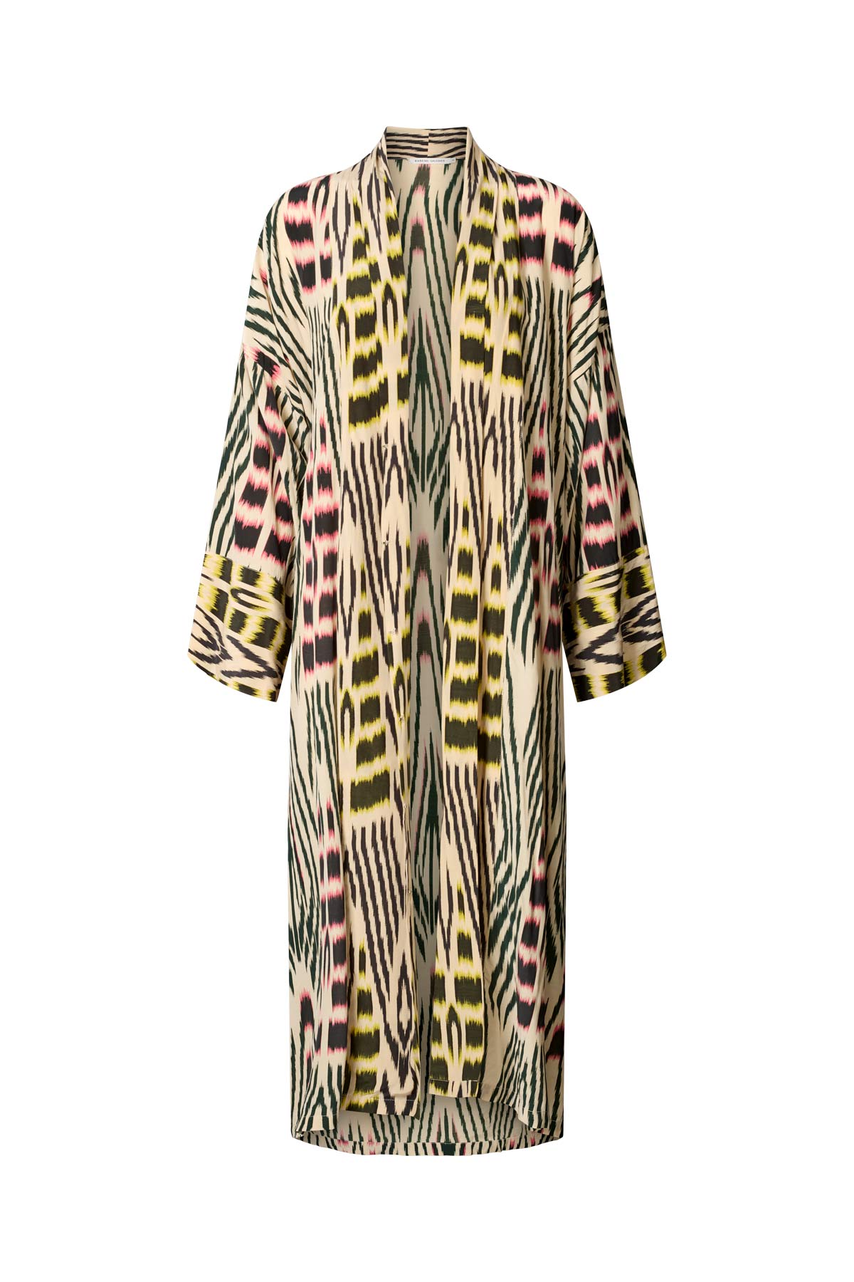 Sunita - Ikat combo robe dress I Forest pink sand & citrus combo