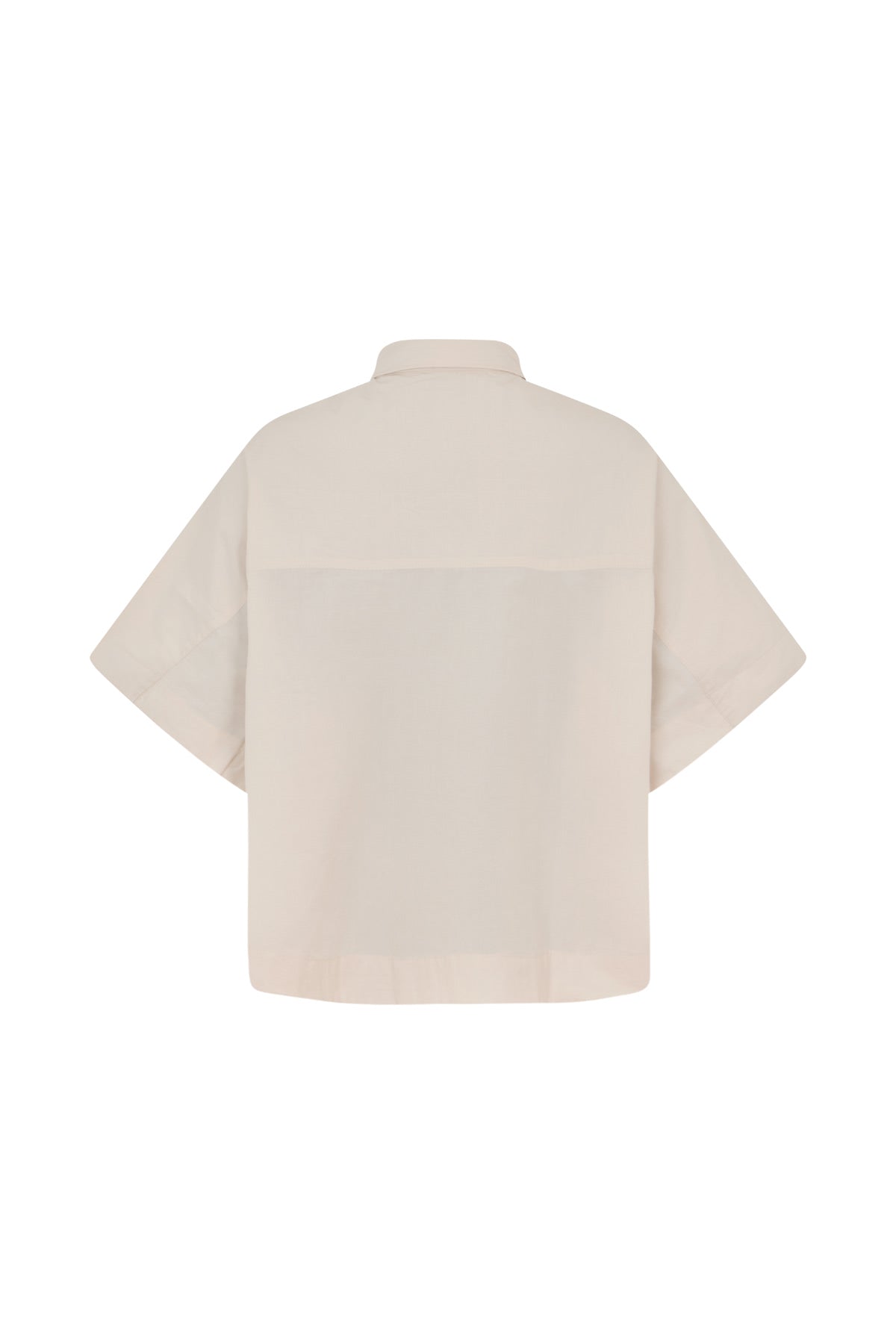 Berte - Poplin curved hem shirt I Clay