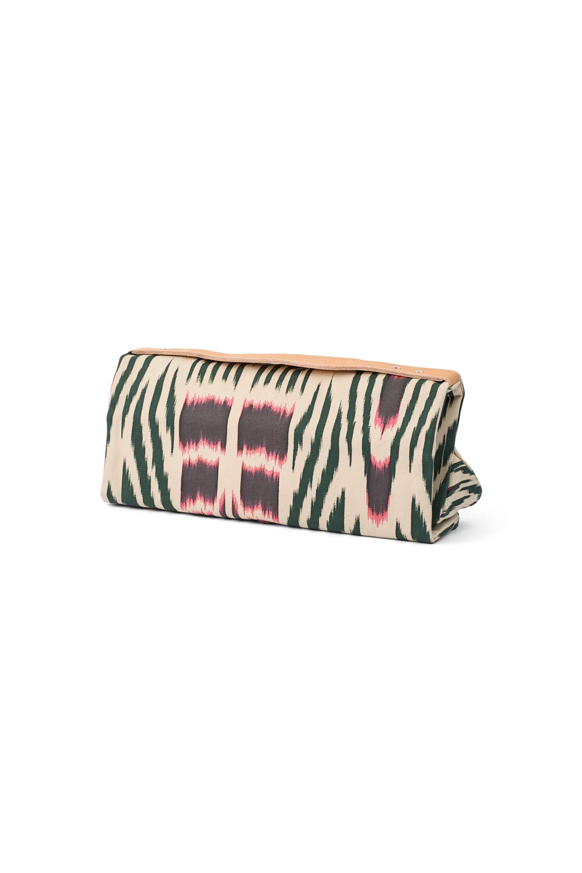 Suli - Ikat big clutch I Forest pink sand & citrus combo