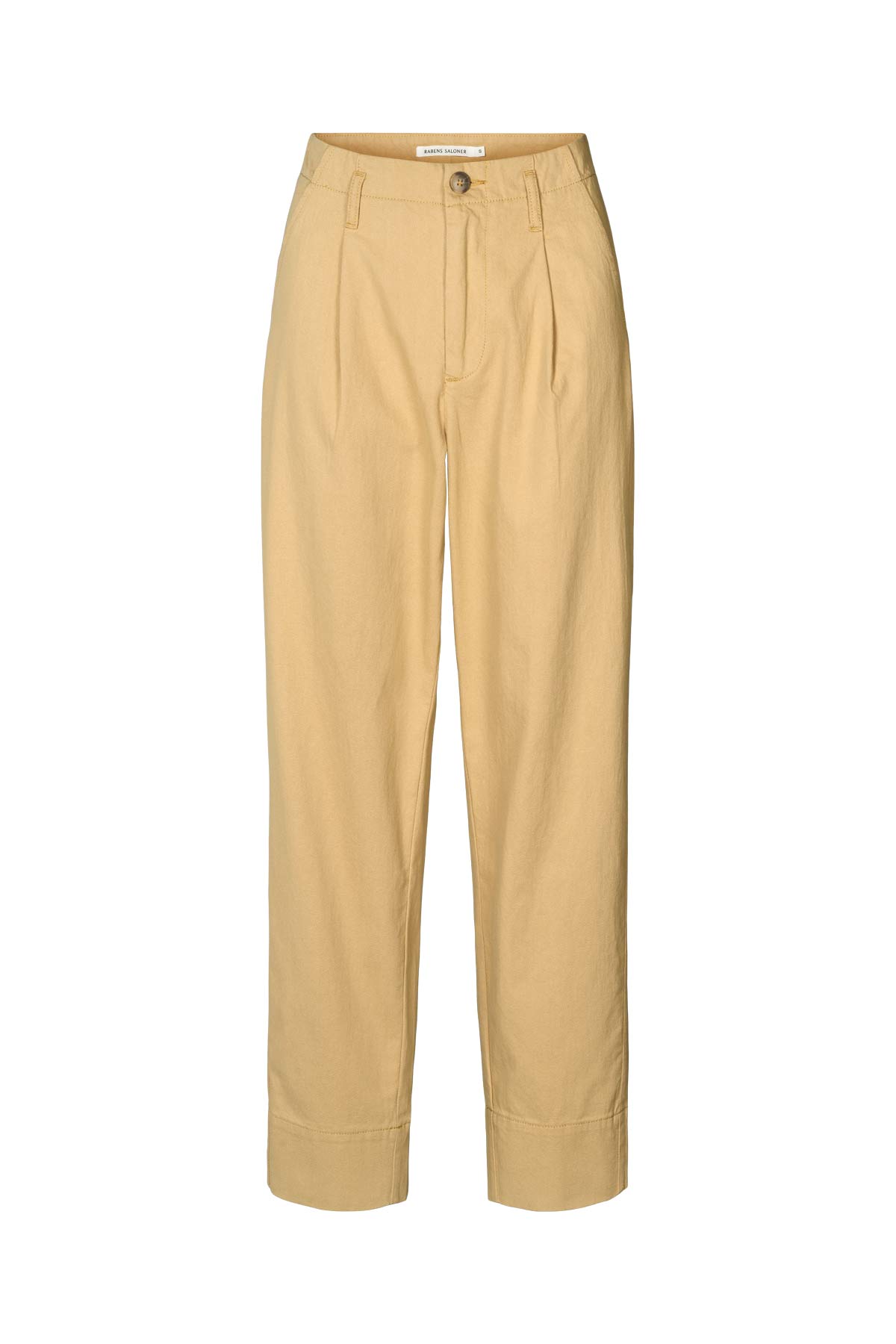 Raina - Texture canvas pleat pants I Sand