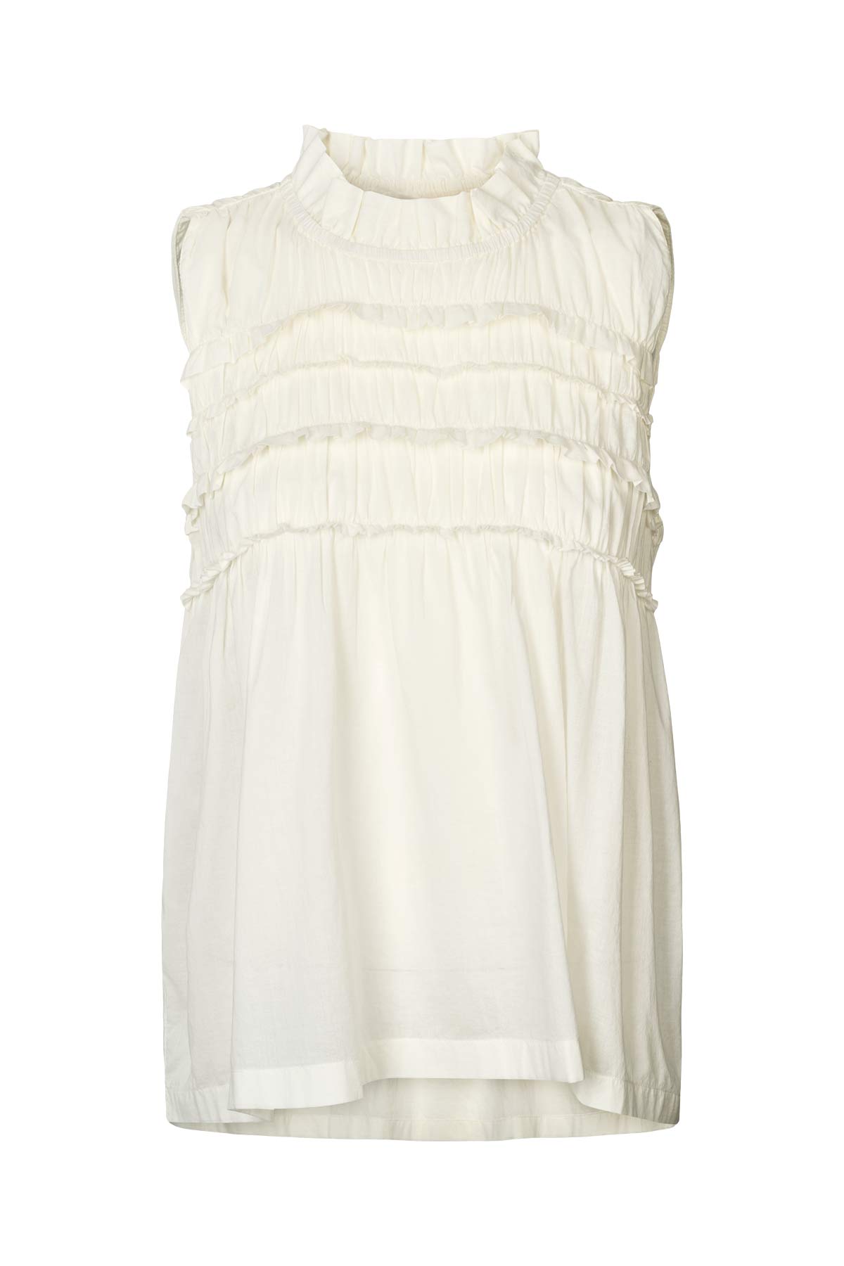 Pia - Voile frill halter top I Chalk