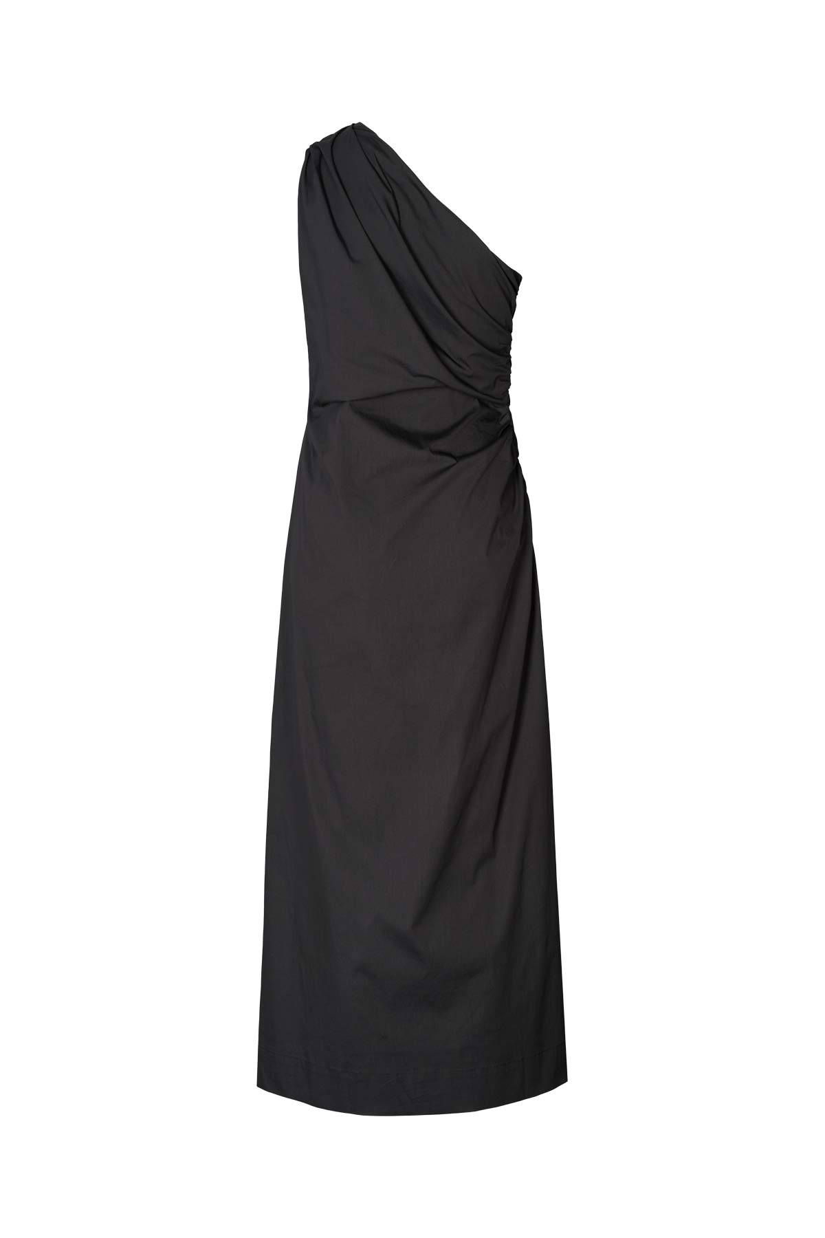 Aryana - Papery one shoulder long dress I Black