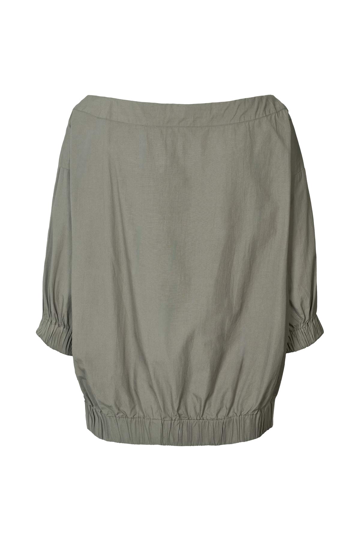Ingefred - Poplin gathered top I Asphalt