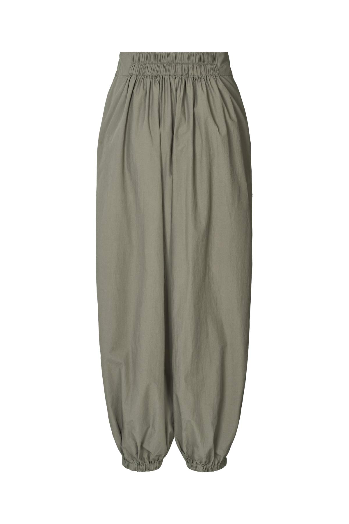 Iridi - Poplin gathered pants I Asphalt