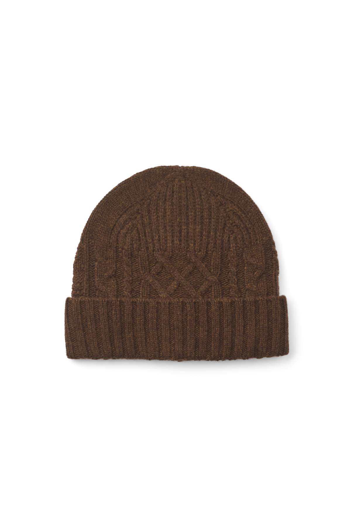 Majda - Patchwork knit hat I Brown