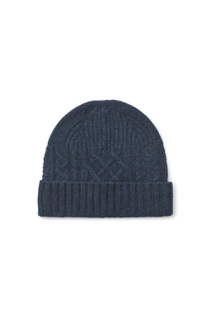 Majda - Patchwork knit hat I Indigo
