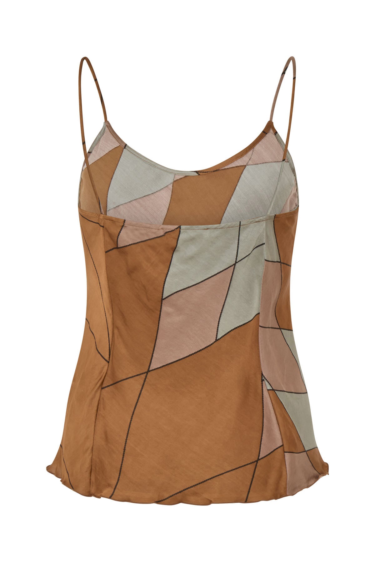 Lise - Diamond print bias camisole I Rust combo