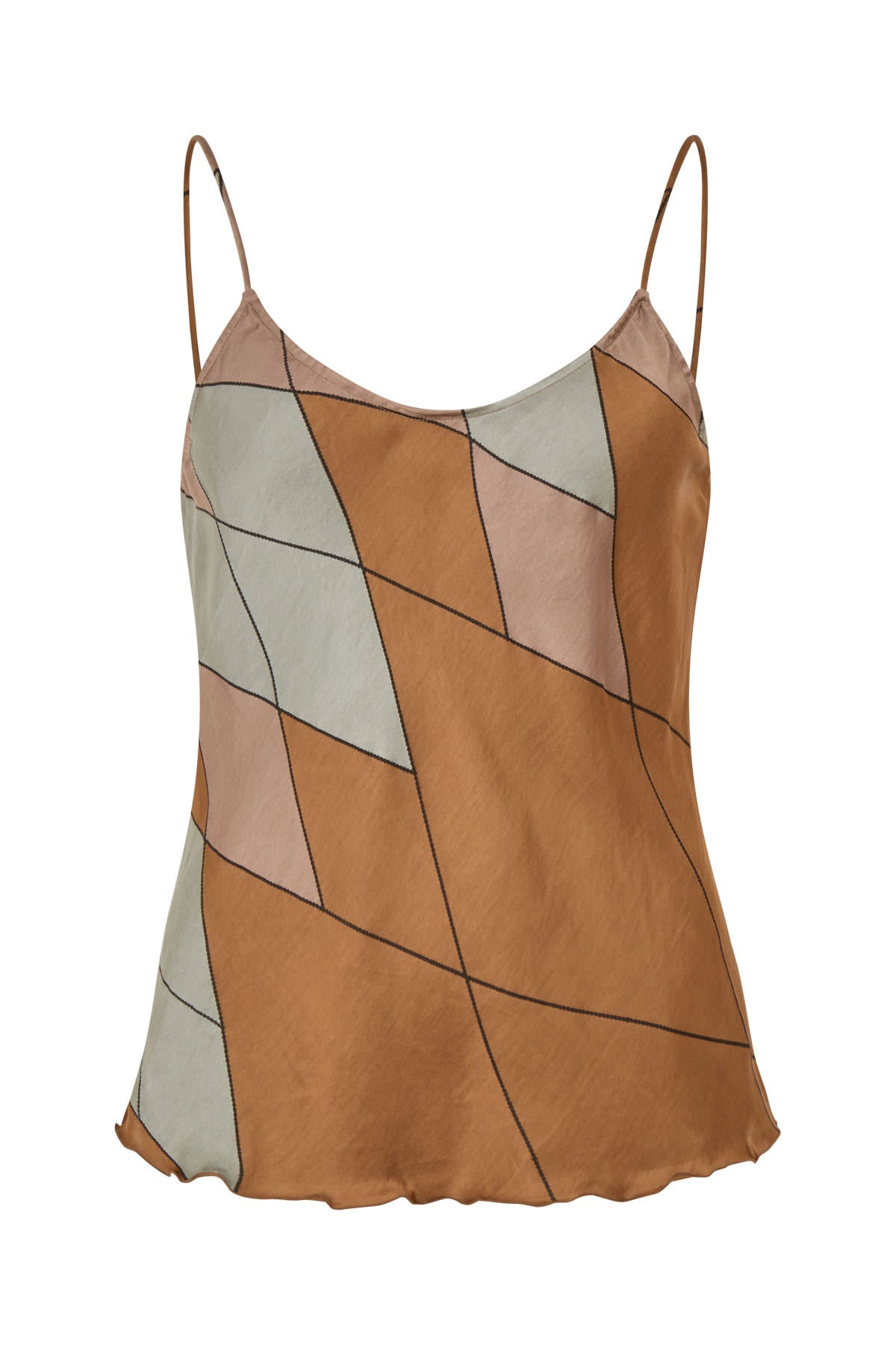 Lise - Diamond print bias camisole I Rust combo